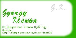 gyorgy klempa business card